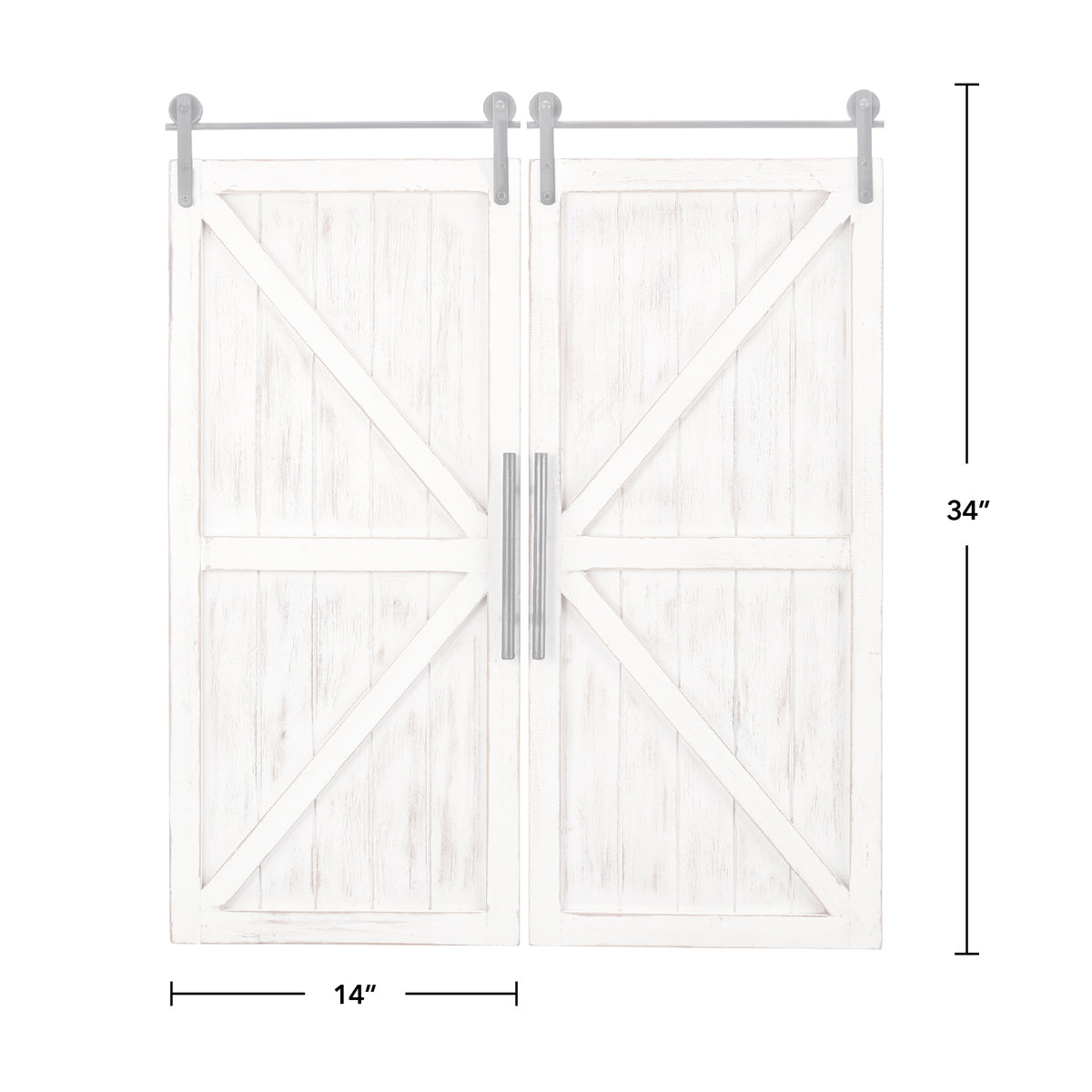 Gracie Oaks 2 Piece Carriage Farmhouse Barn Door Wall Plaque Wall Décor
